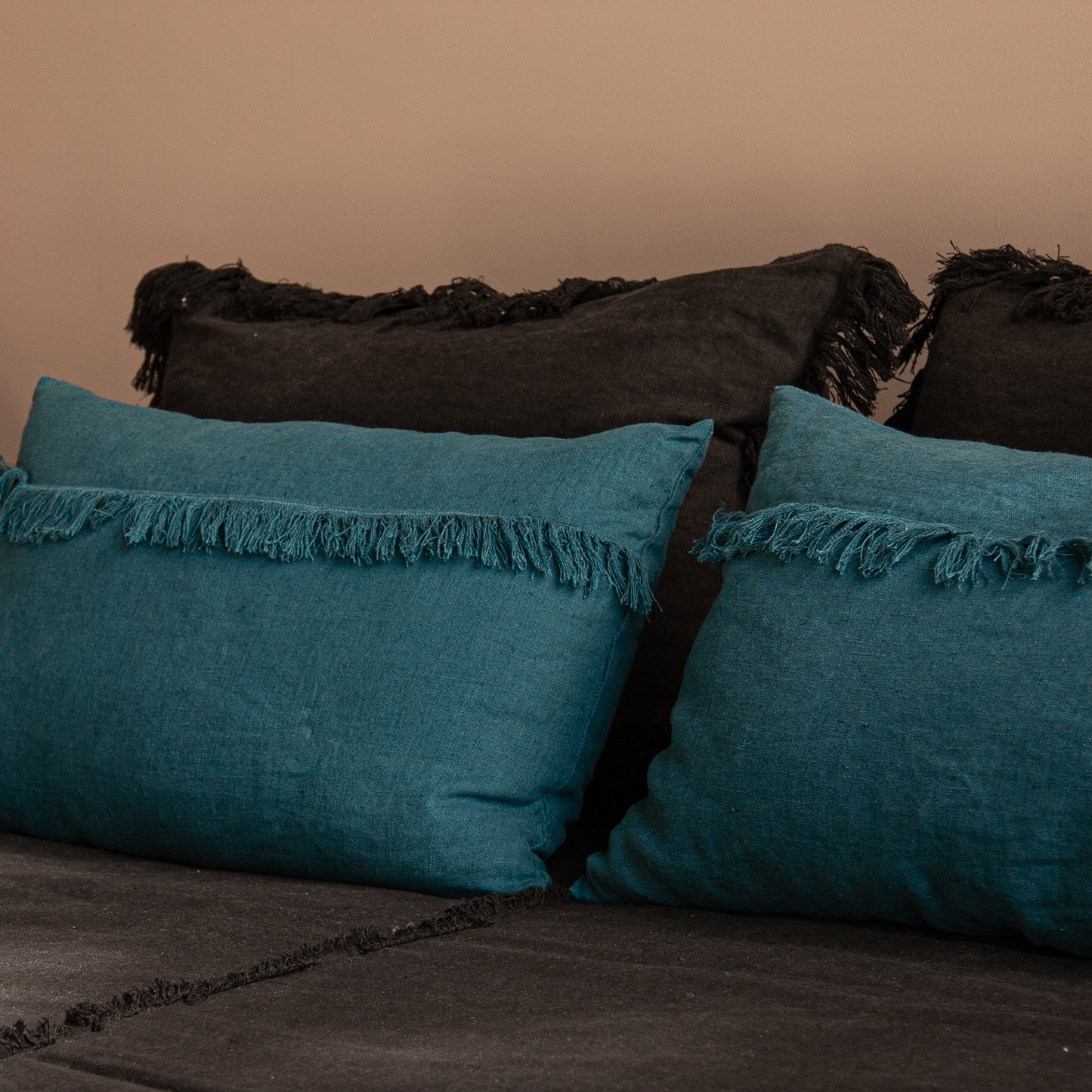 Colcha de lino lavado MARRAKECH AZUL