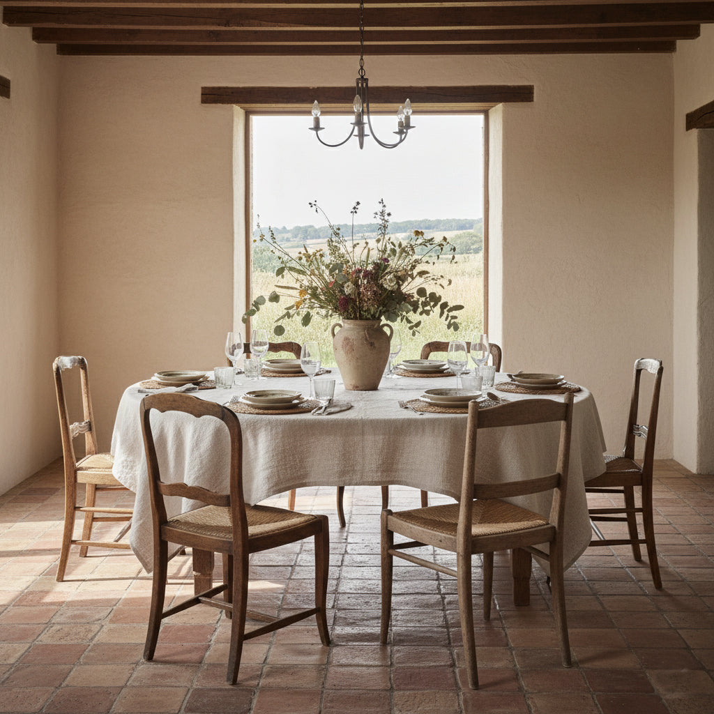 Mantel lino lavado CLÁSICO NATURAL