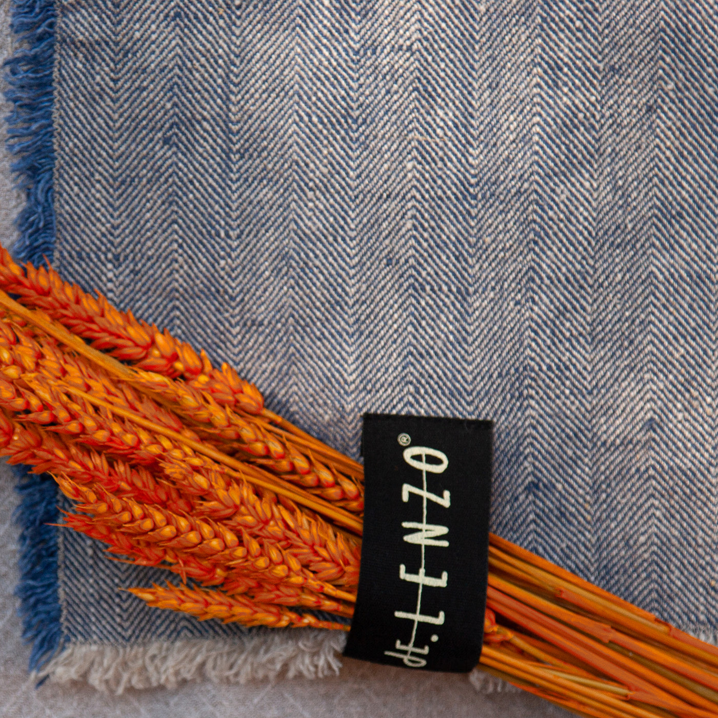 Caminos de mesa de lino JAIPUR desflecados