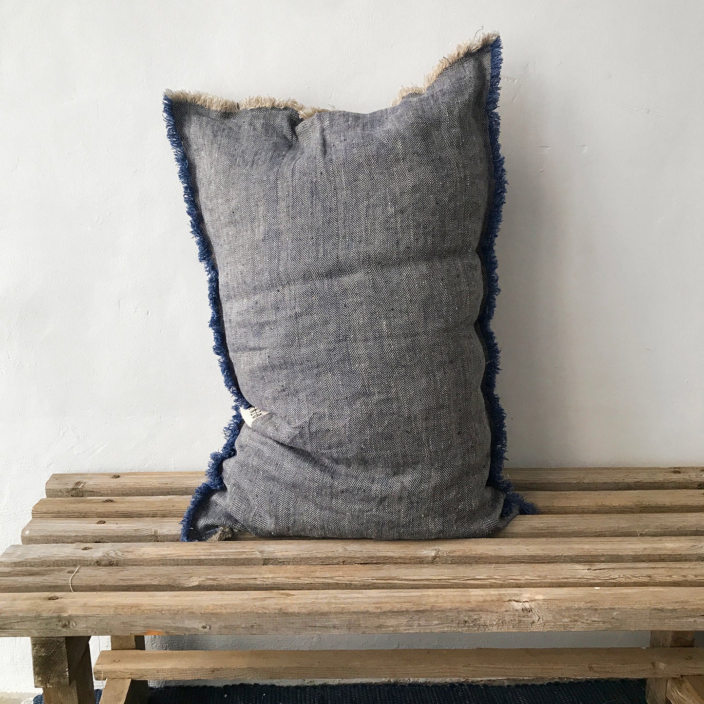 Funda de cojín de lino Jaipur 50x70cm azul