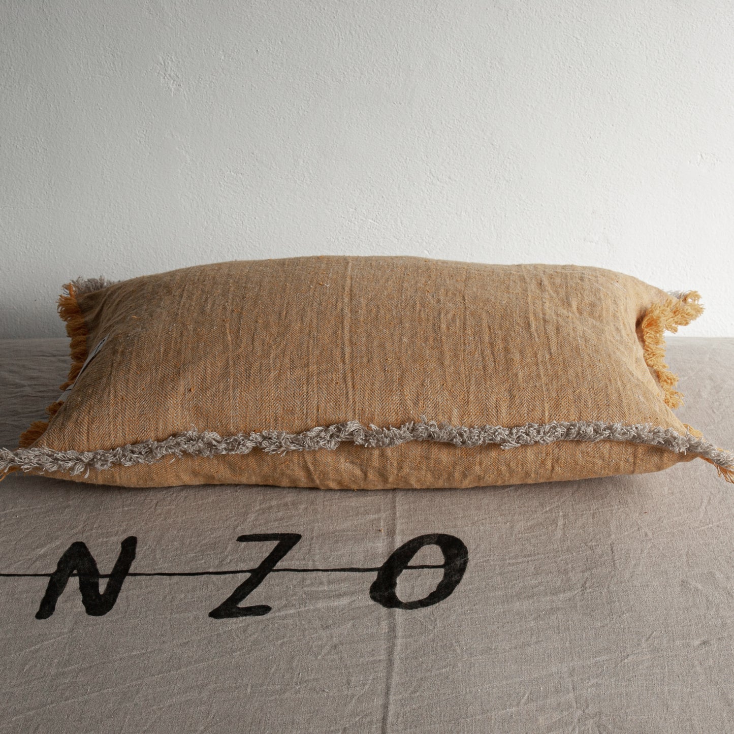 Funda de Cojín de Lino Jaipur 60x60cm mostaza