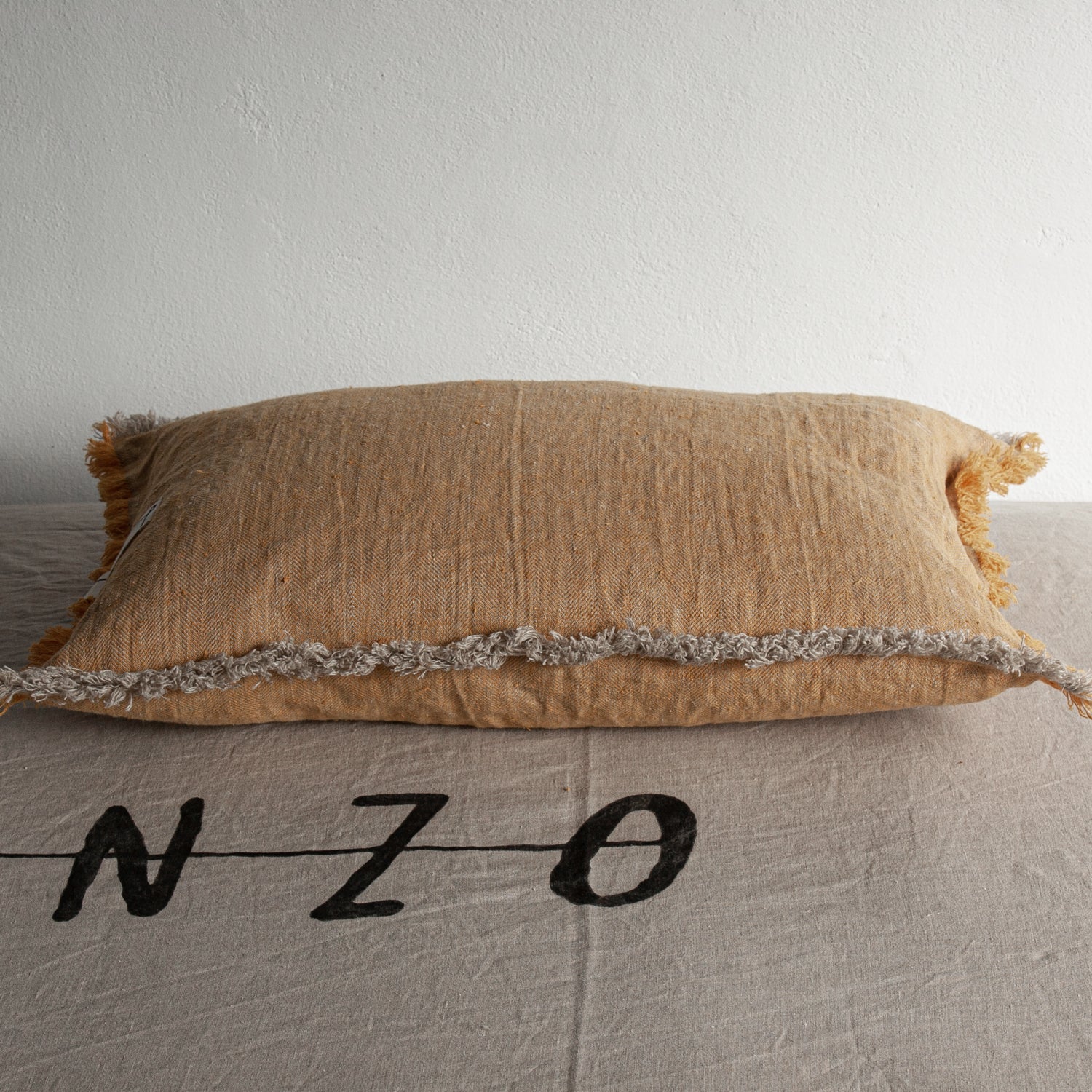 Funda de Cojín de Lino Jaipur 60x60cm mostaza