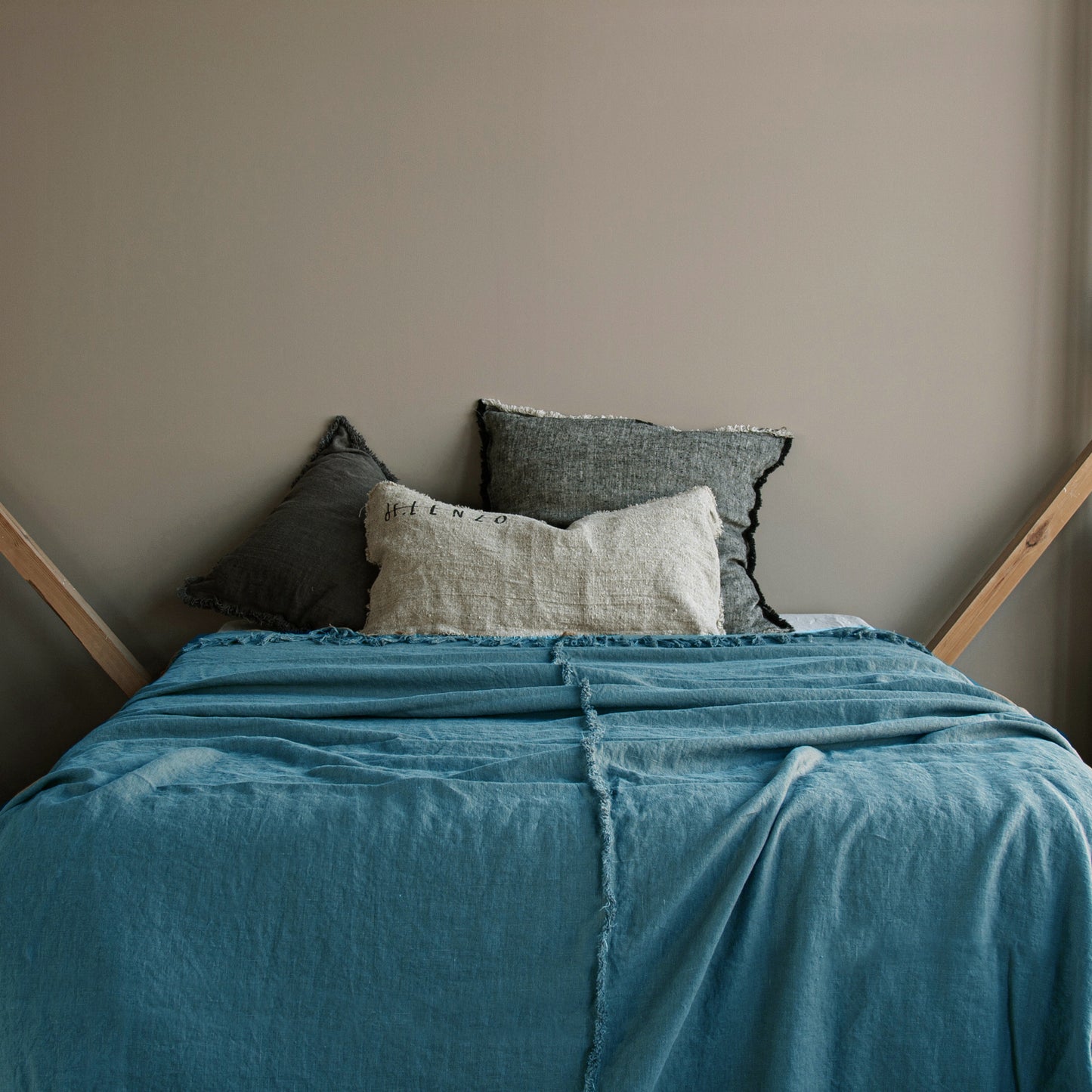 Colcha de lino lavado MARRAKECH AZUL