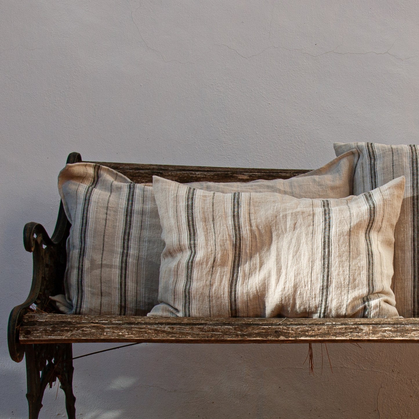 Cojines Capri, de lino rayado