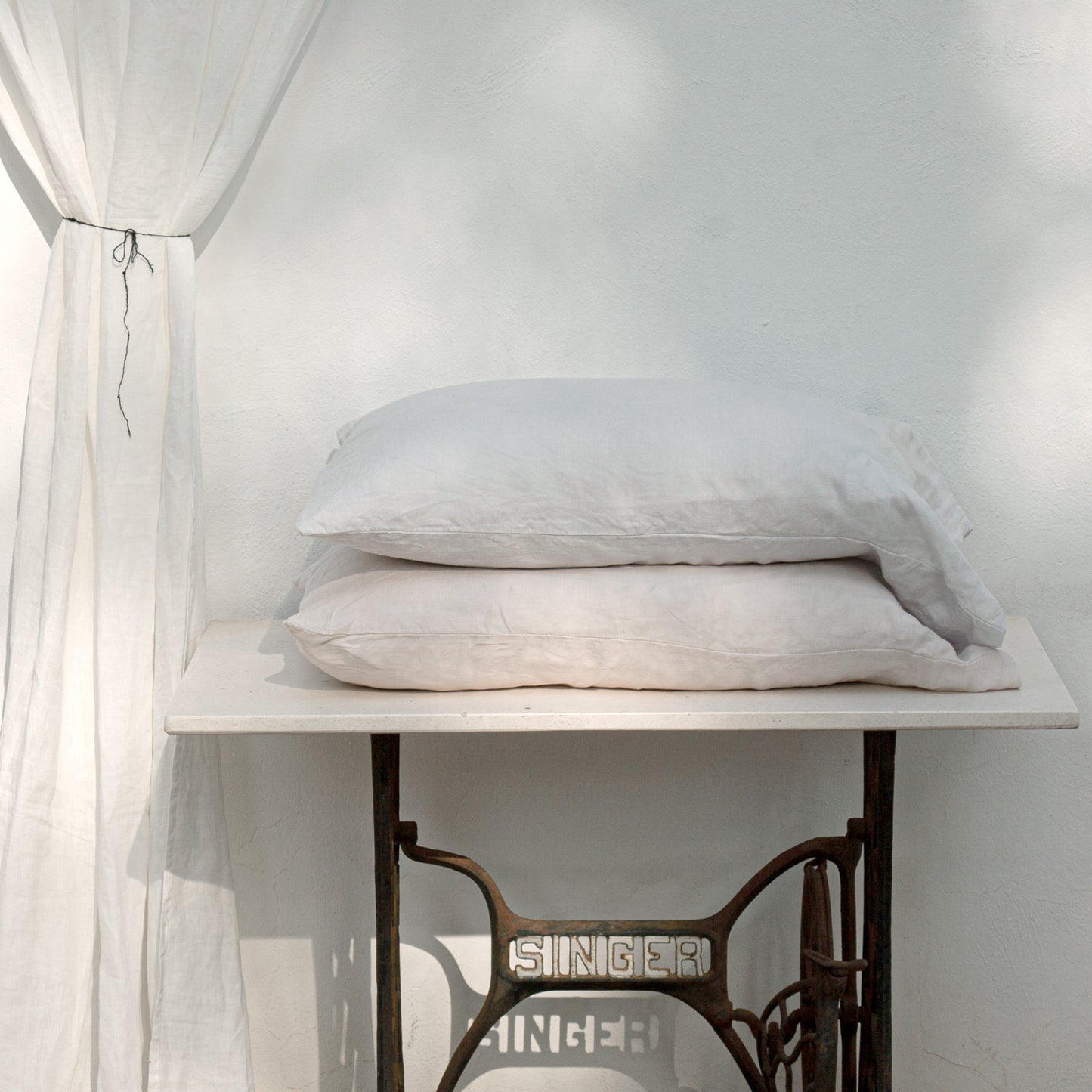 Funda de almohada lino blanco PERLA-170gr/m2