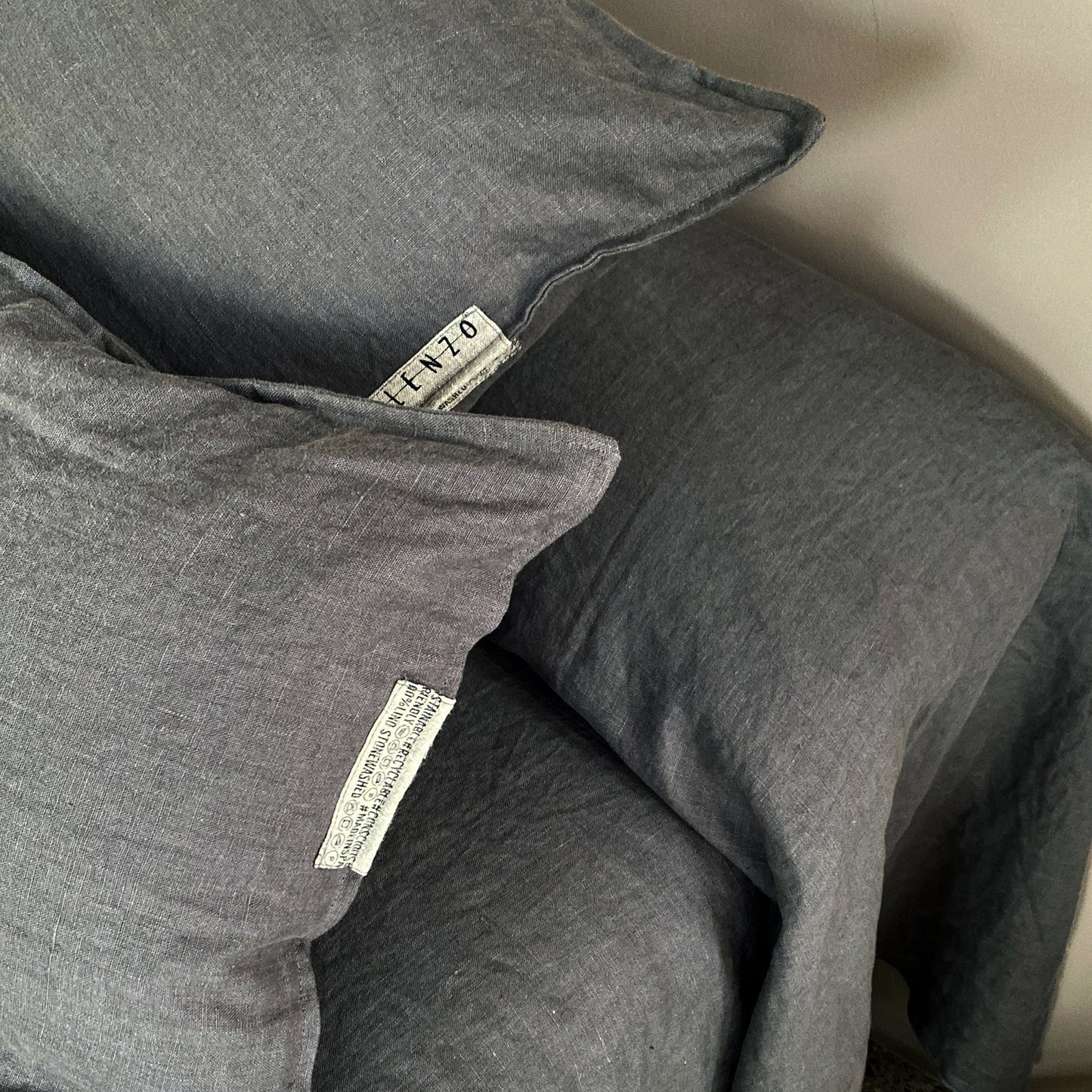 Colcha y Plaid de lino lavado CLÁSICO GRIS