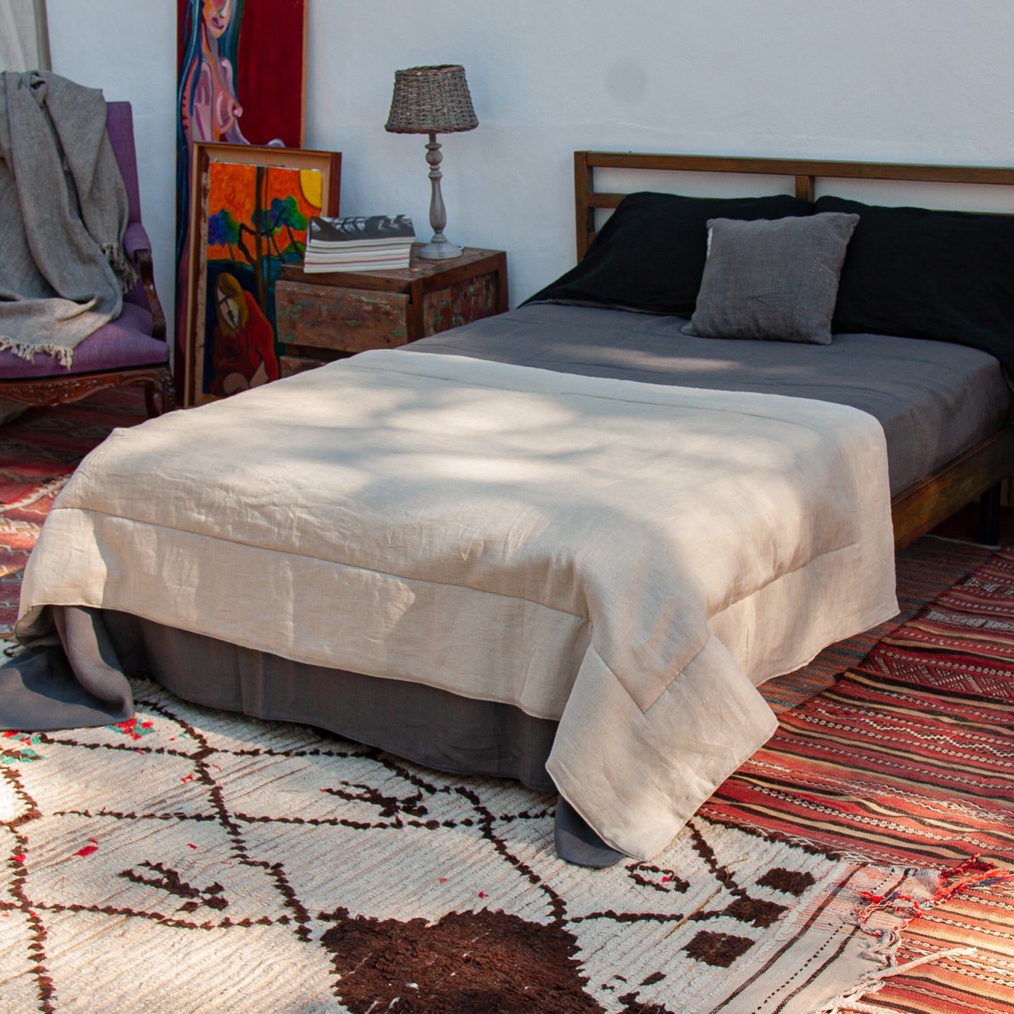 Colchas de lino lavado JAIPUR