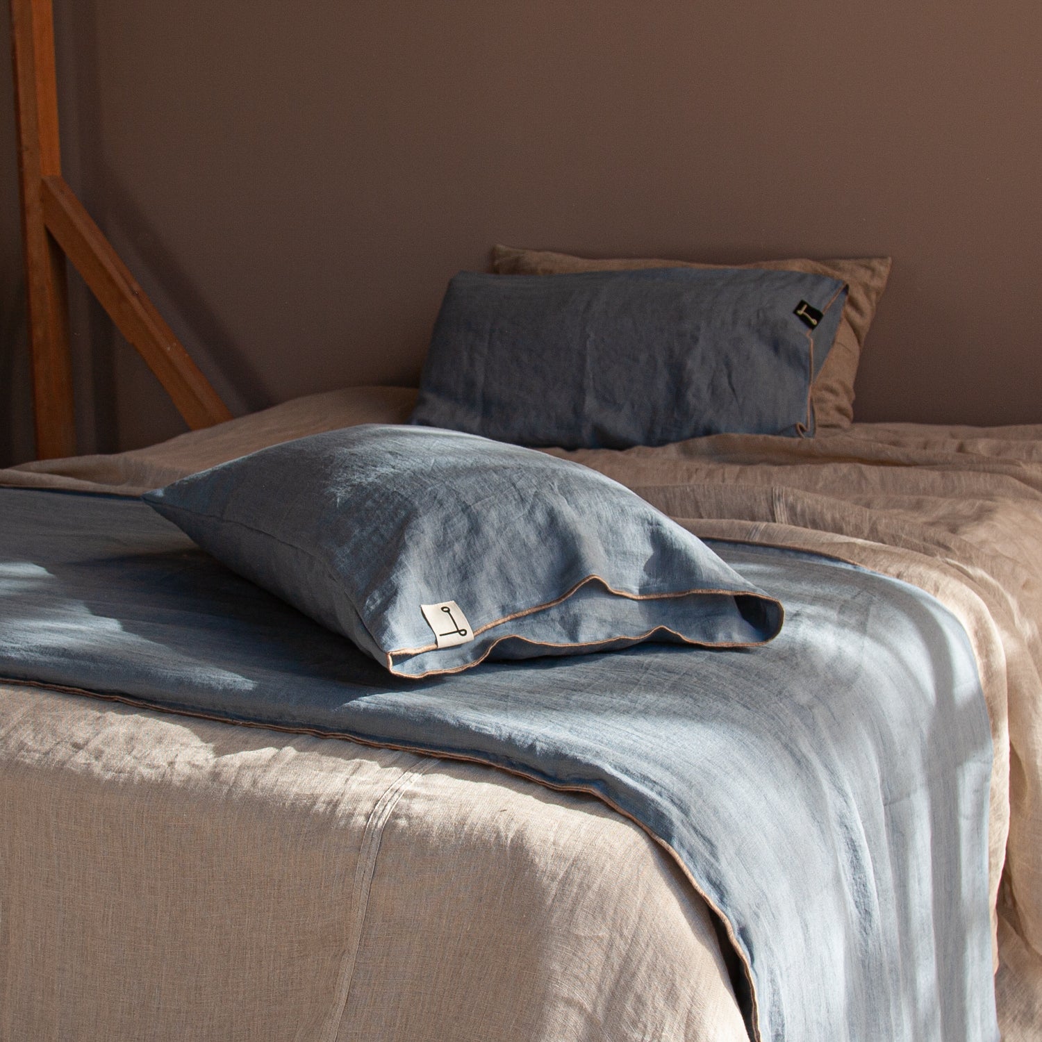 Edredón para pie de cama de verano de lino