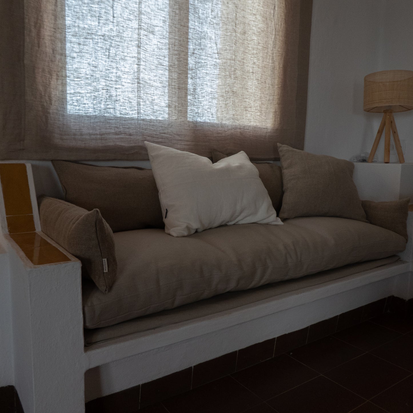 Estor invisible de lino natural