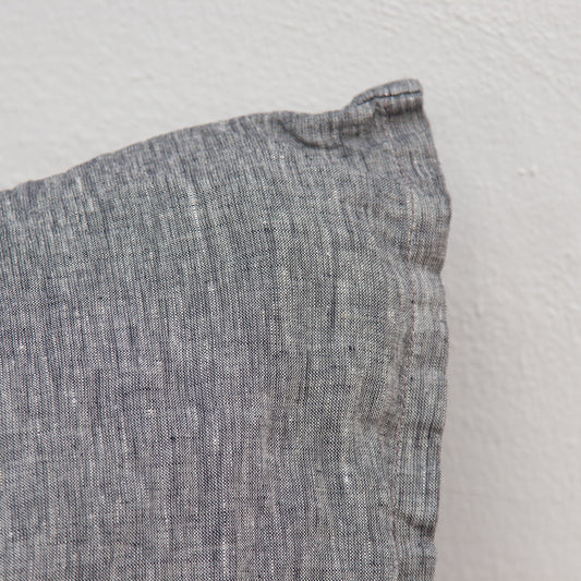 Funda de almohada lino NEGRA jaspeada-190gr/m2