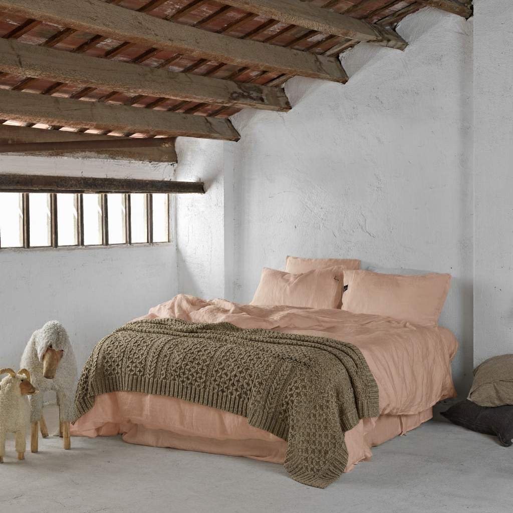 Juego completo lino MELOCOTÓN-190gr/m2