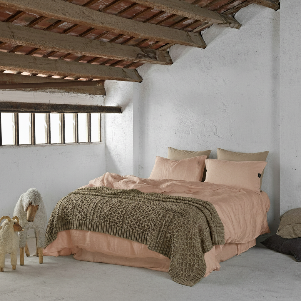 Juego completo lino MELOCOTÓN-190gr/m2