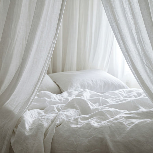 Juego completo lino BLANCO óptico rústico-180gr/m2