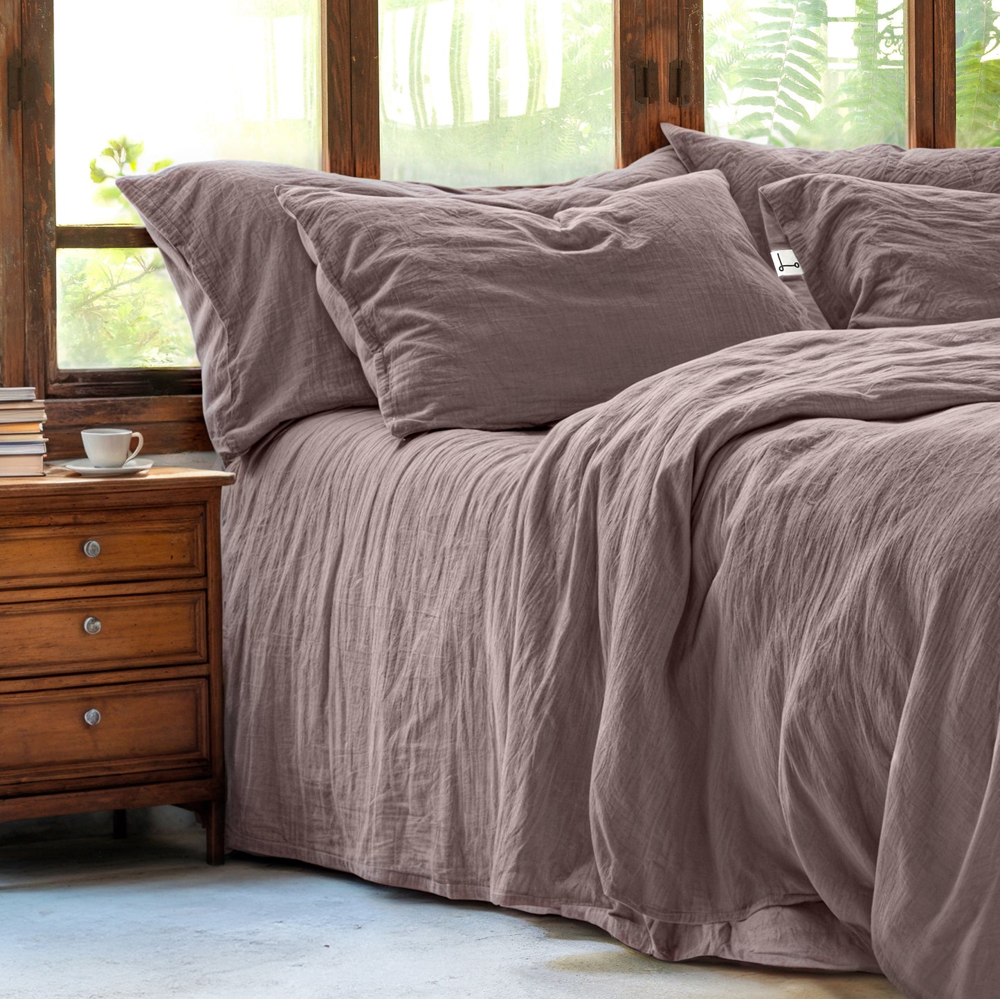 Juego completo lino BERENJENA-170gr/m2