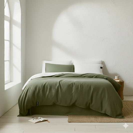 Juego completo lino VERDE HIERBA-170gr/m2