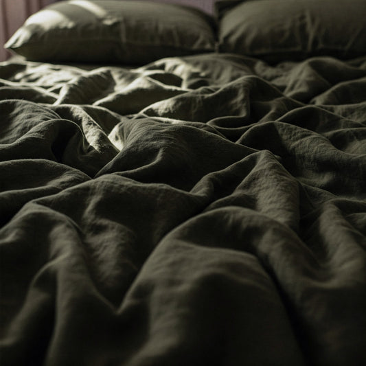 Juego de sábanas de lino OLIVE BRANCH-170gr/m2