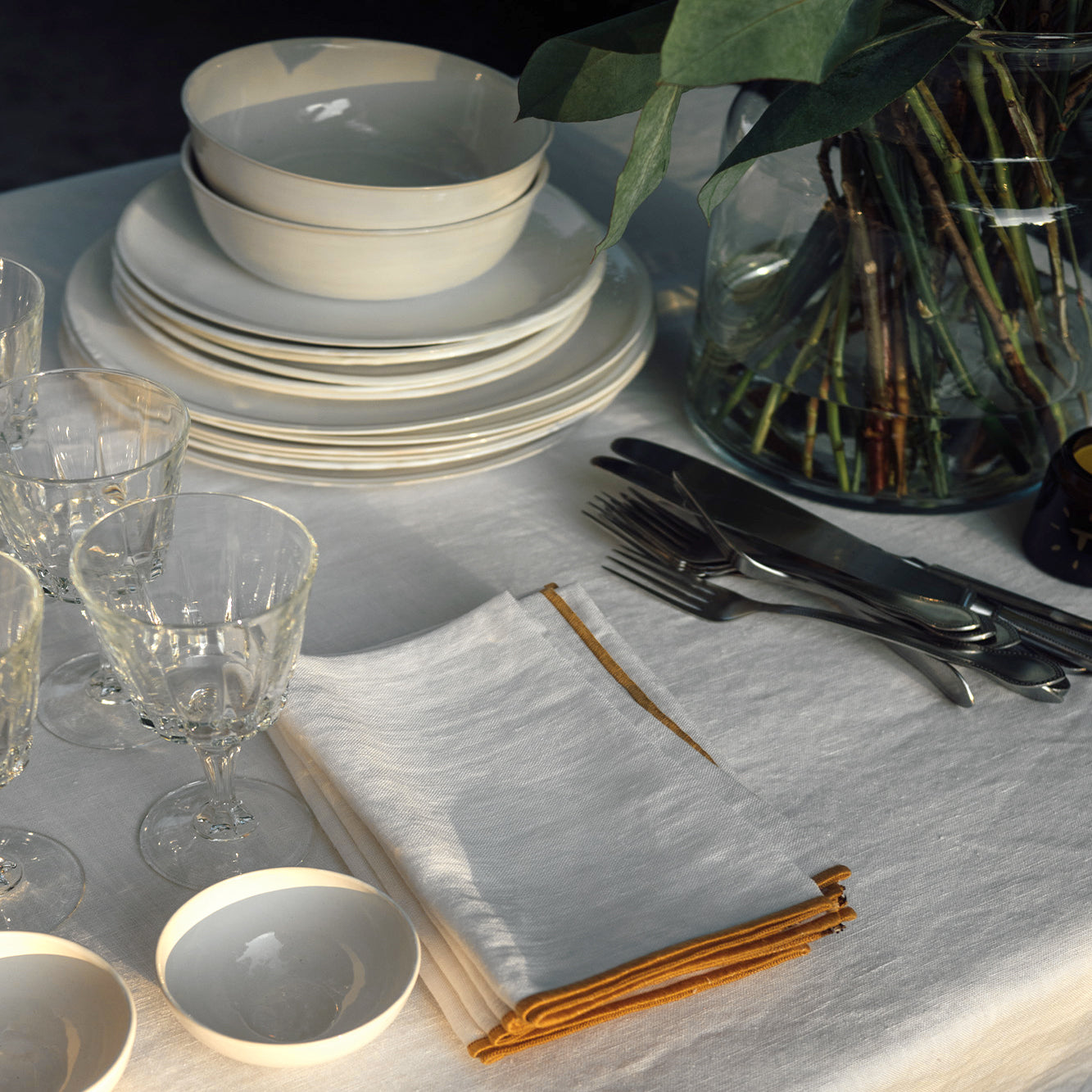 Mantel de lino BLANCO RÚSTICO