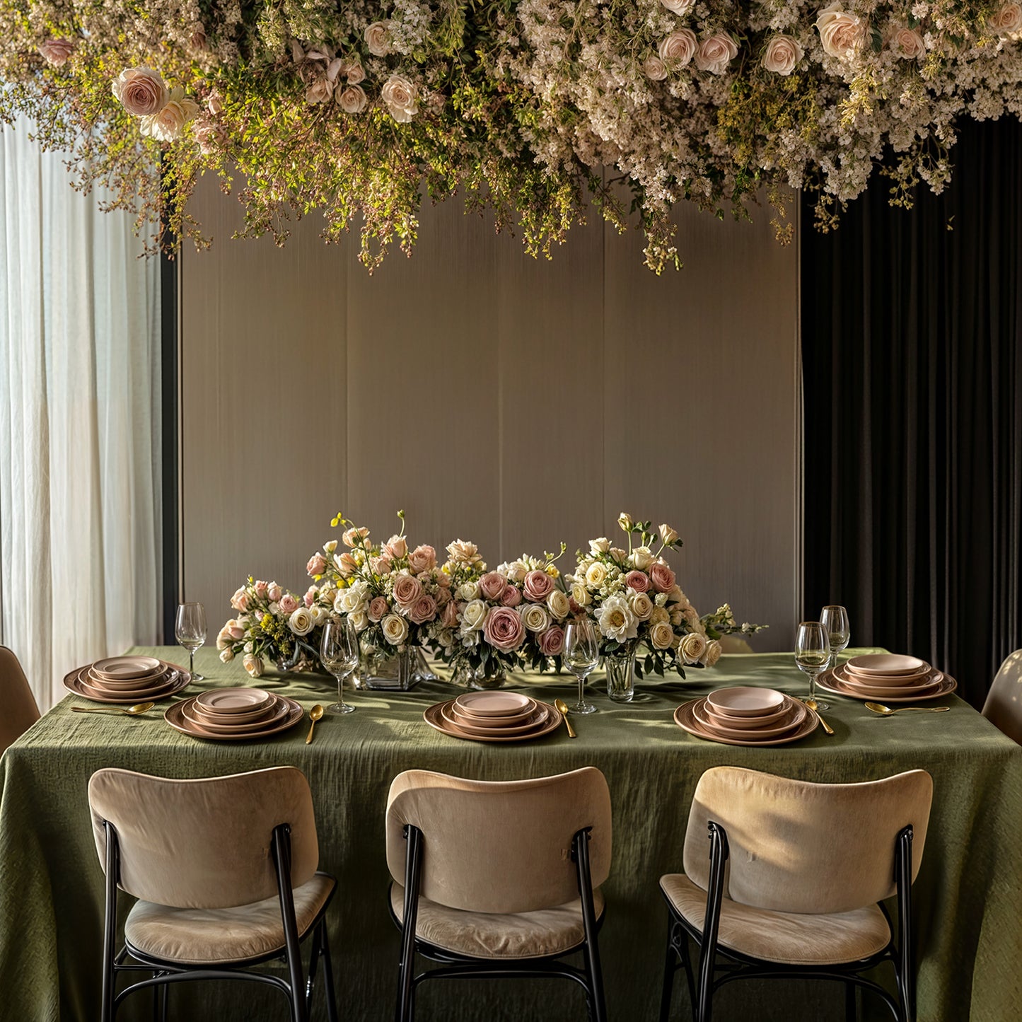 Mantel lino VERDE HOJA