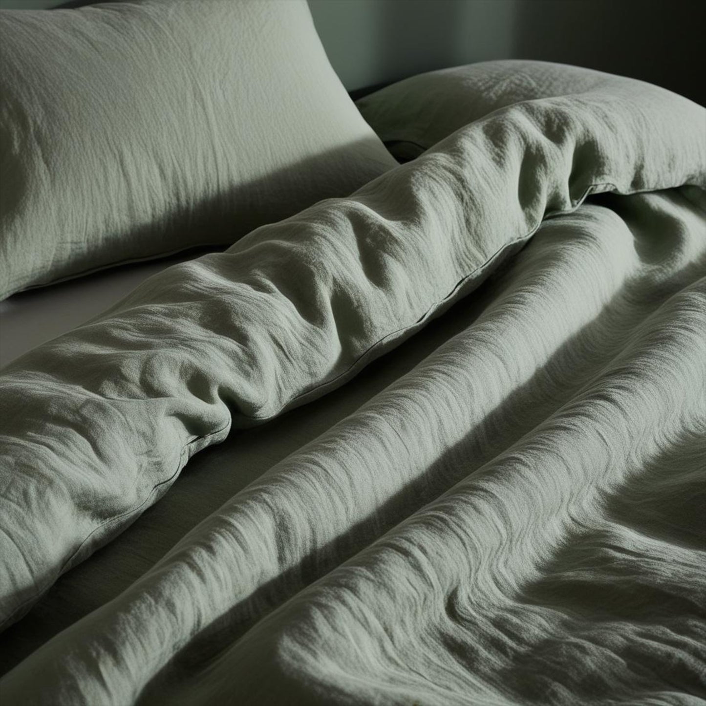 Funda de almohada lino verdes OLIVO