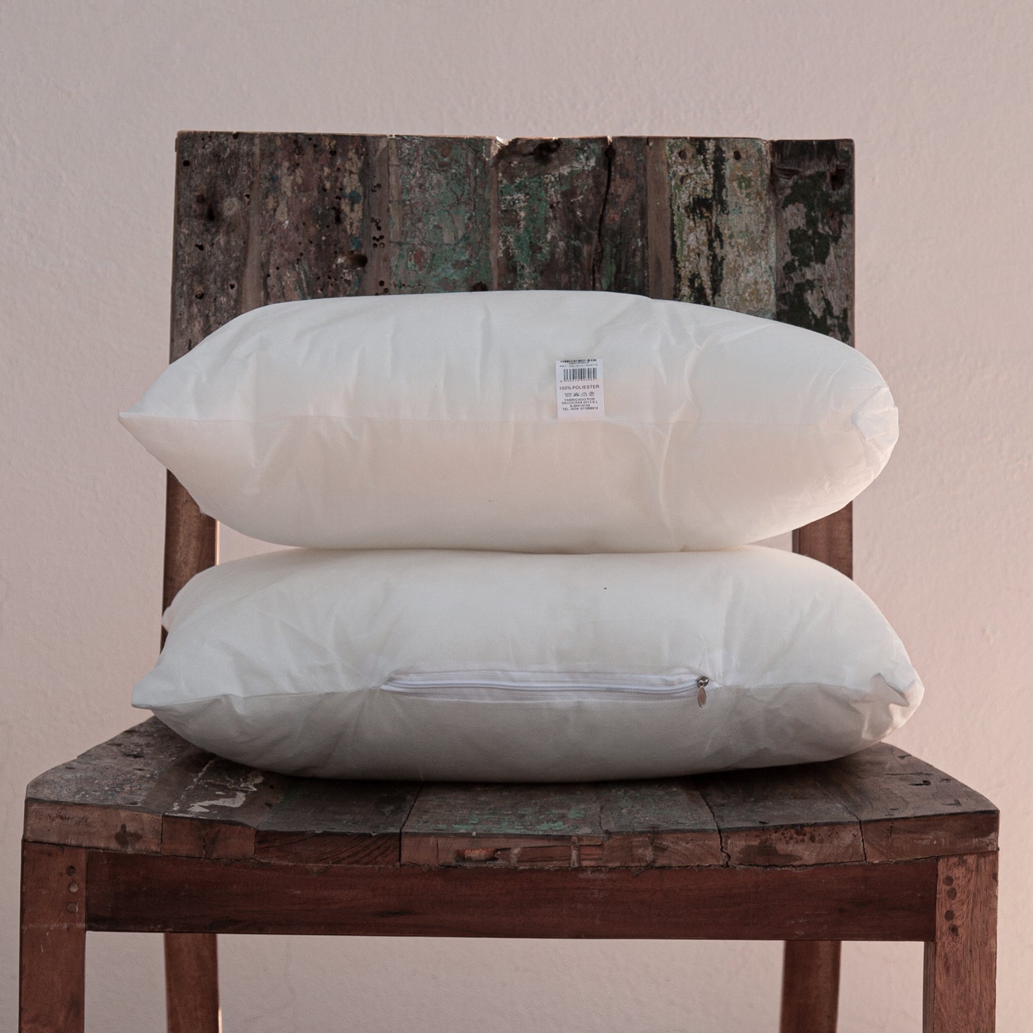 Rellenos de cojín con cremallera.