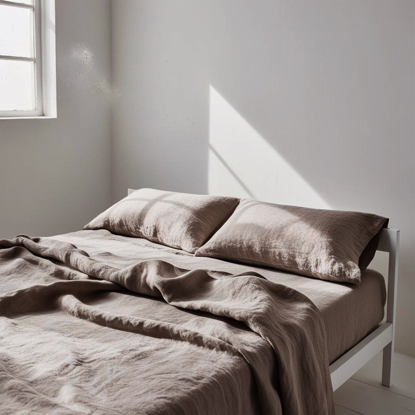 Juego de sábanas lino BERENJENA-170gr/m2