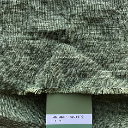 Funda de almohada lino verde HIERBA-170gr/m2