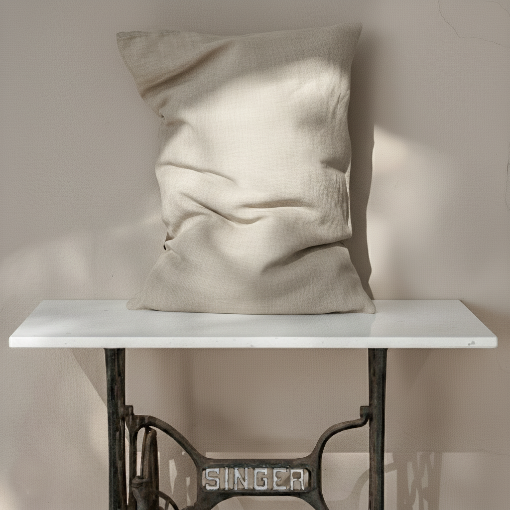 Funda de almohada lino BEIG-180gr/m2