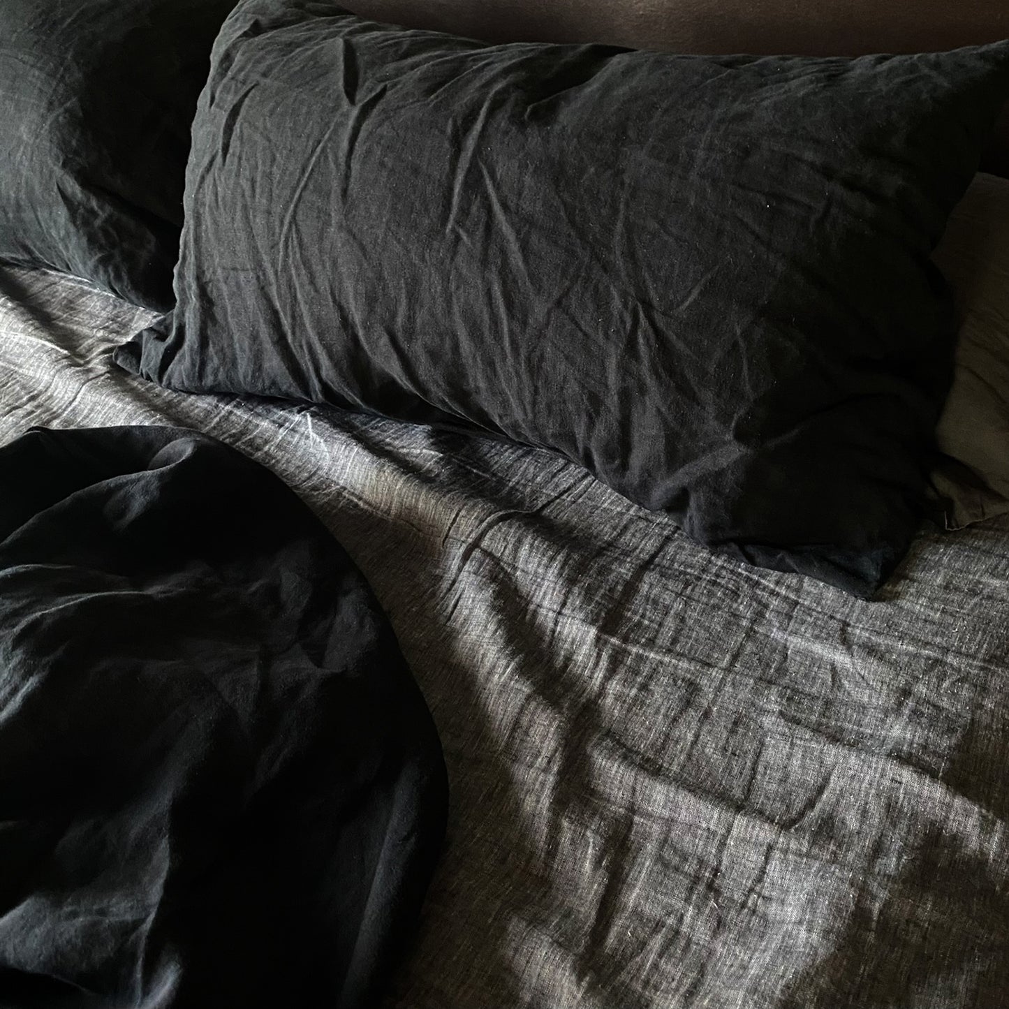 Juego completo lino NEGRO JASPEADO-180gr/m2