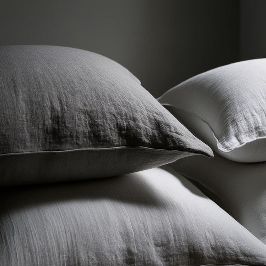 Juego completo lino bicolor GRIS CLARO & BLANCO-170gr/m2