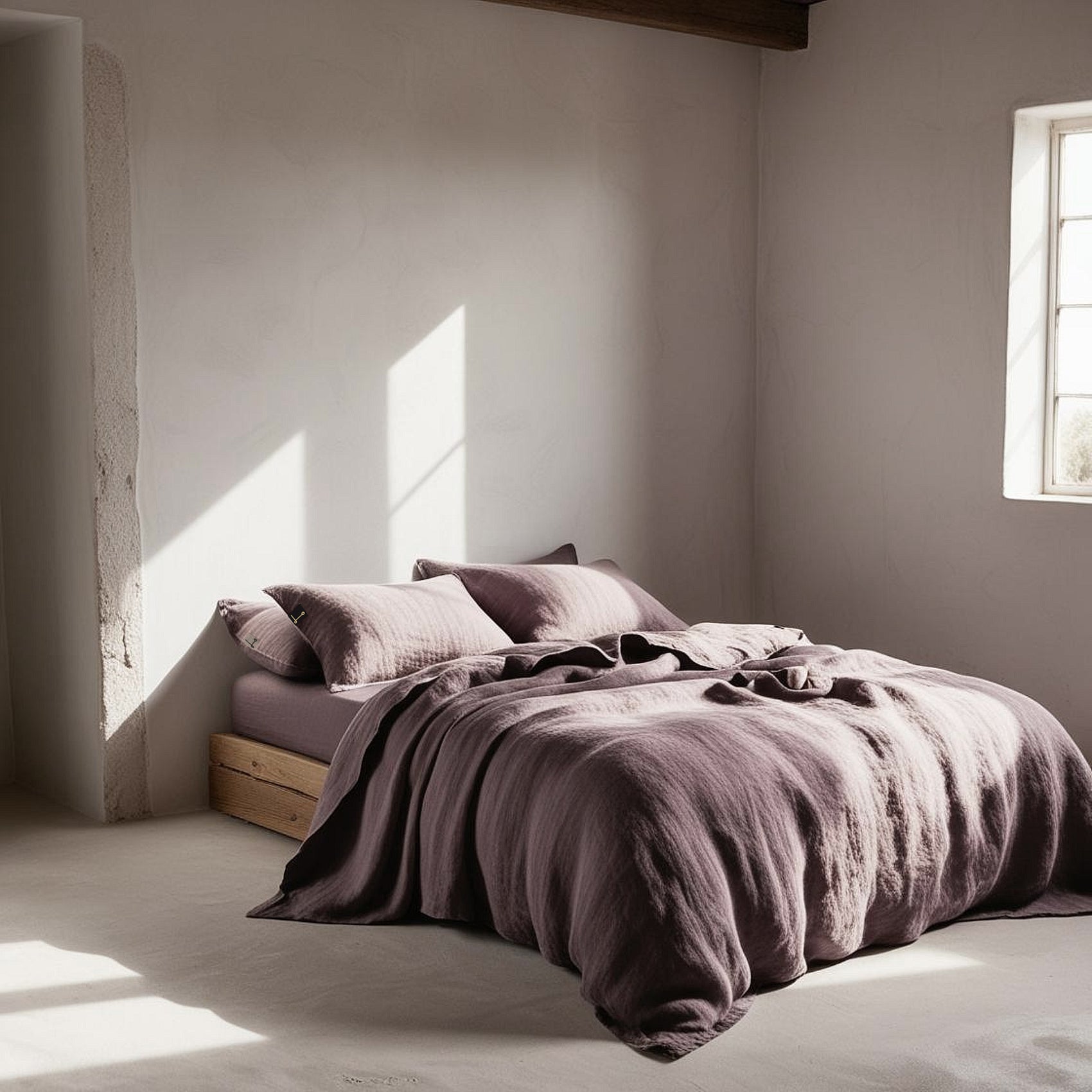 Juego completo lino reversible MALVA&BERENJENA-170gr/m2