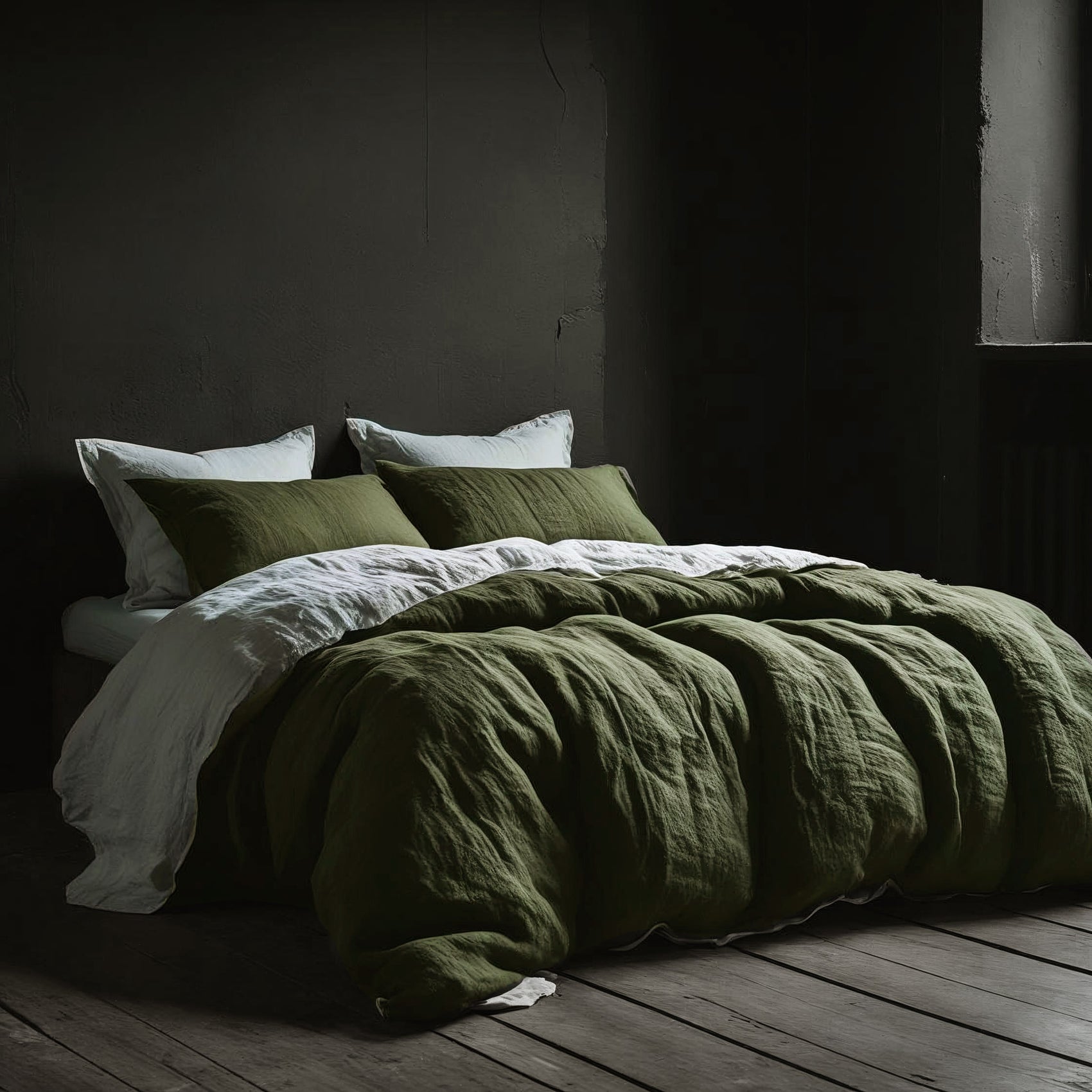 Juego completo lino reversible OLIVE BRANCH&BLANCO-170gr/m2