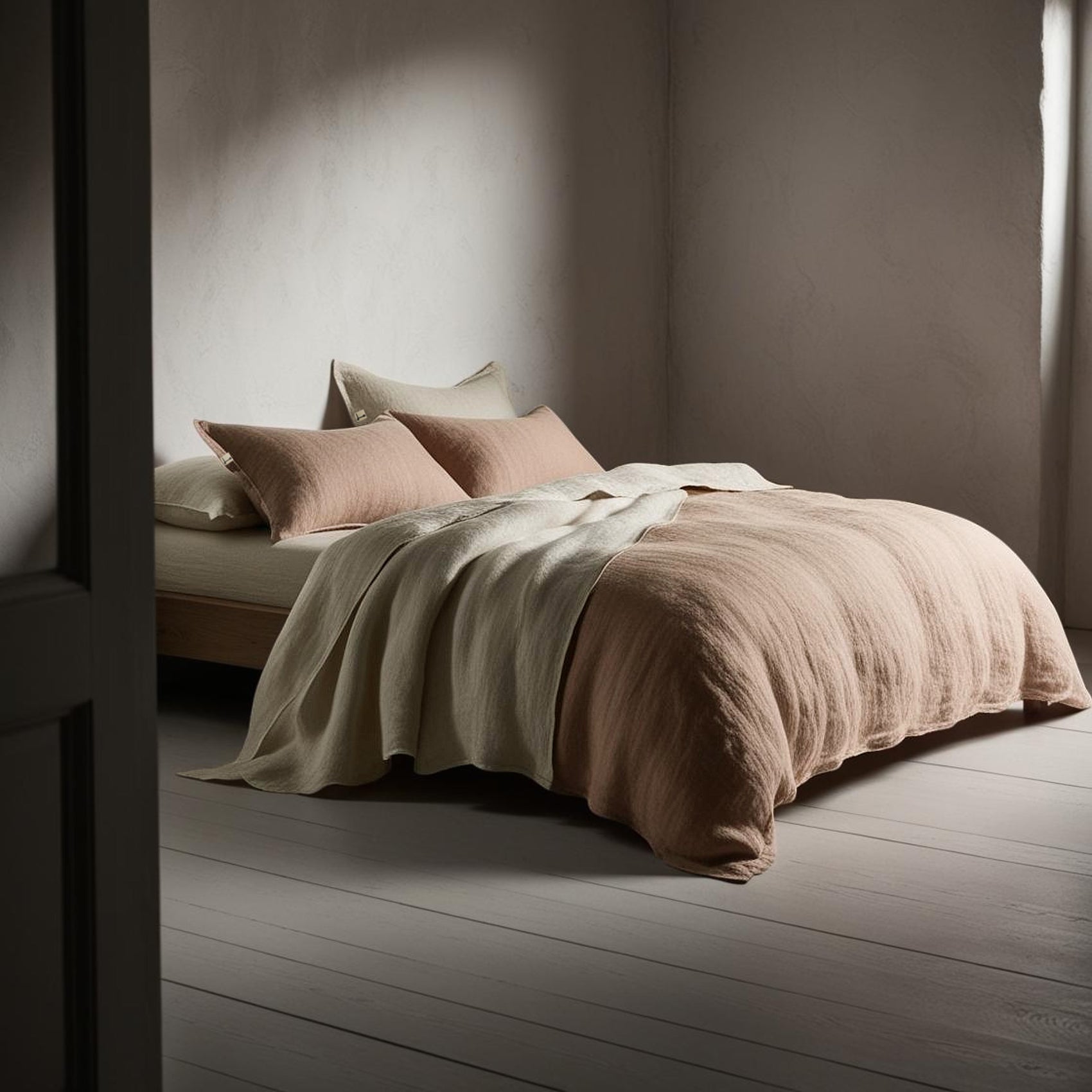 Juego completo lino reversible MELOCOTÓN & PERLA-170gr/m2