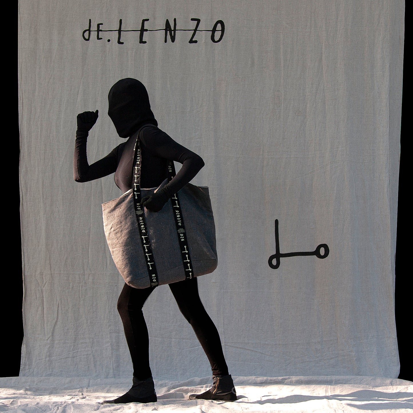Shopper bag L -GRIS - dE.LENZO 
