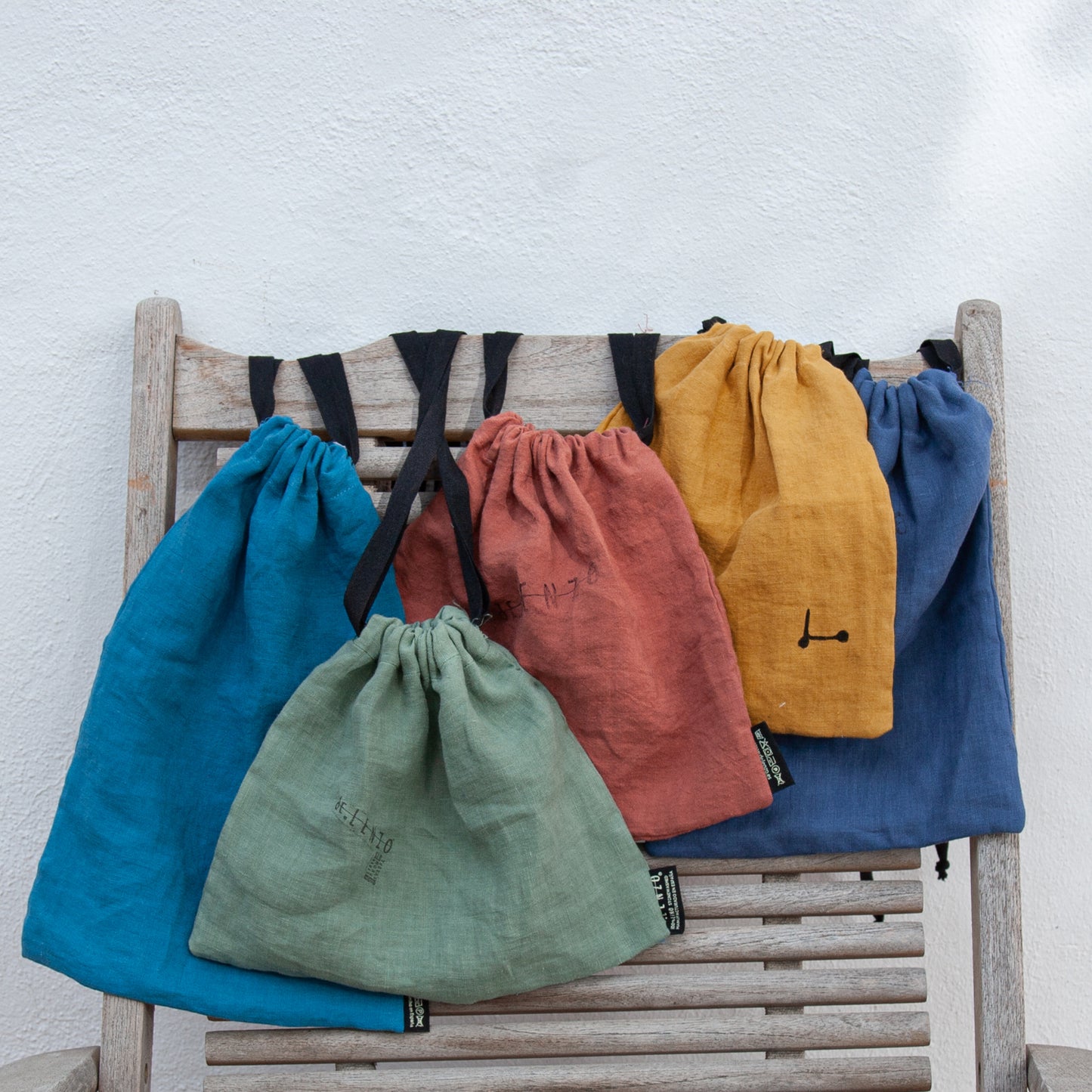 Bolsitas multiusos de lino de colores