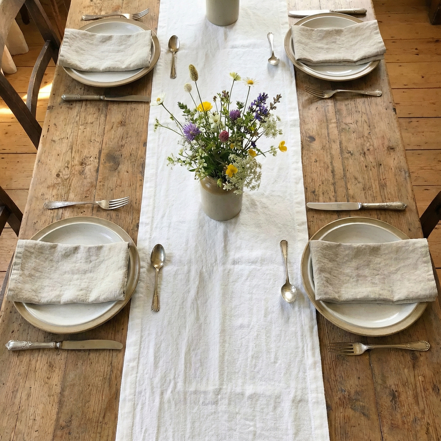 Caminos de mesa de lino MARRAKECH hilo de color