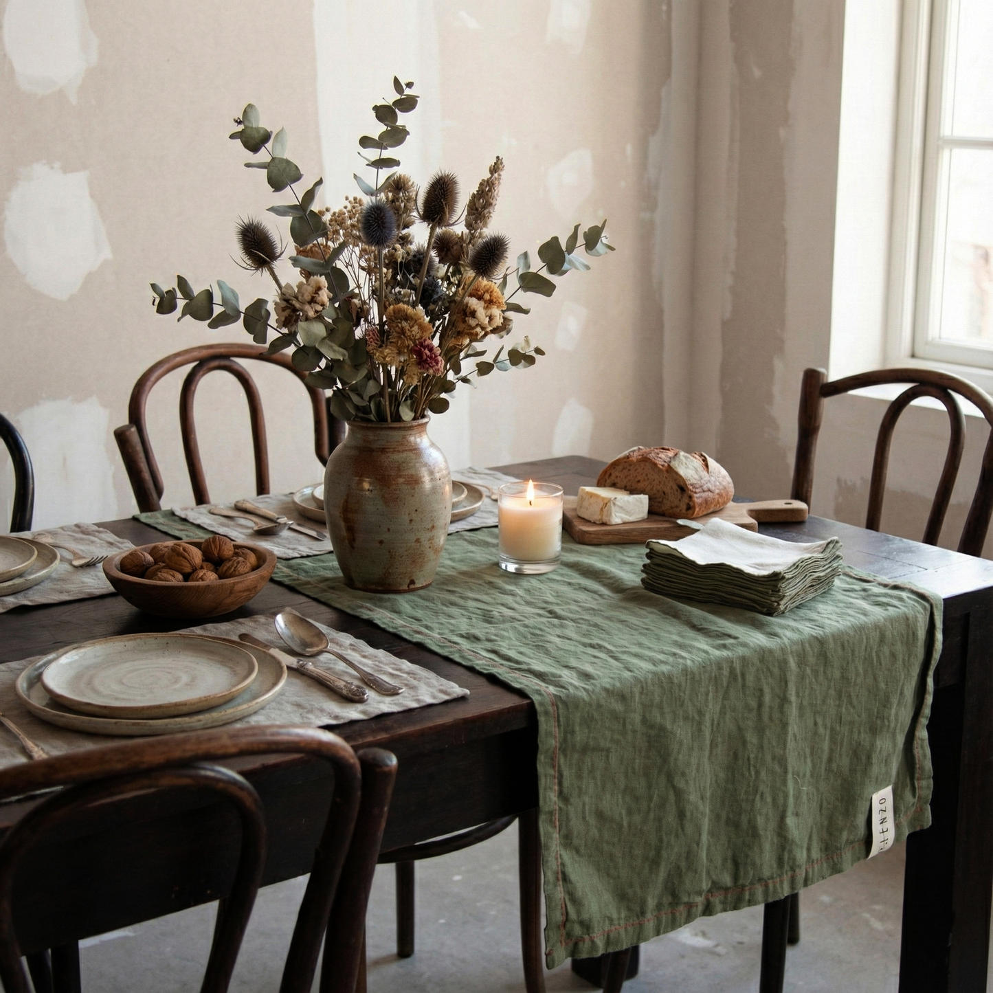 Caminos de mesa de lino MARRAKECH hilo de color