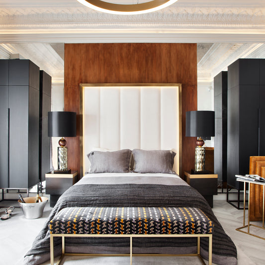 Plaid de lino plisado reversible 