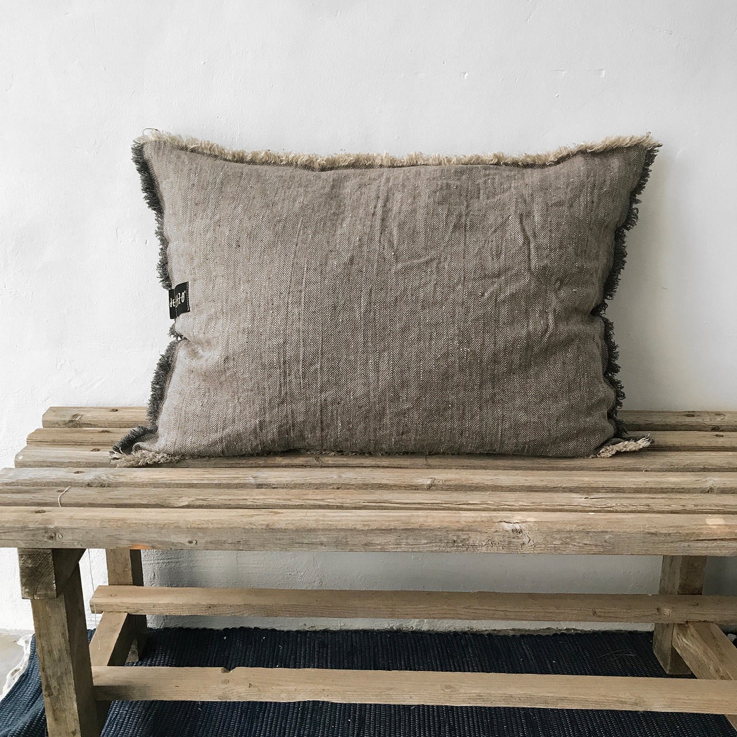 Funda de cojín de lino Jaipur 50x70cm gris