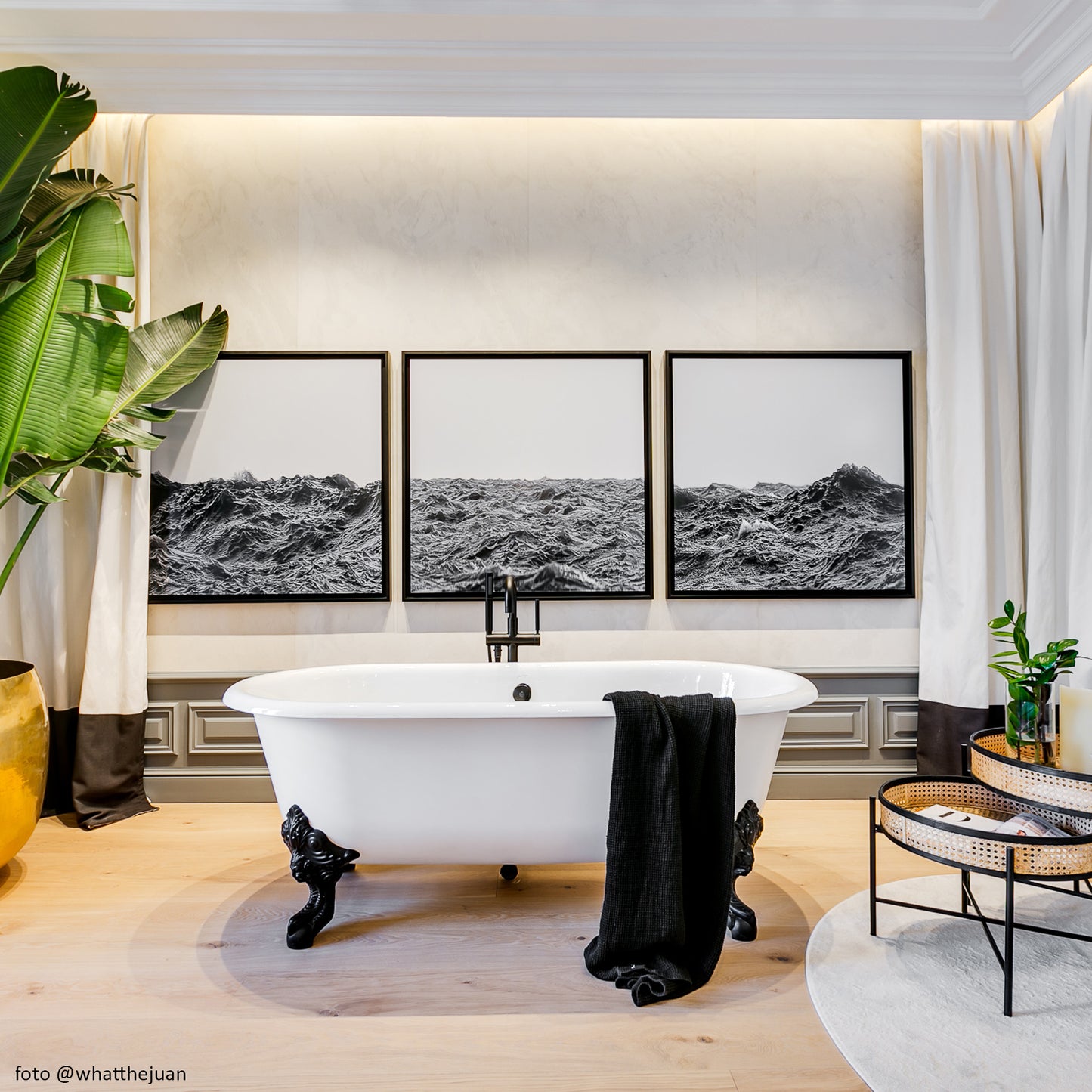 Juego de toallas gofre NEGRO - dE.LENZO 