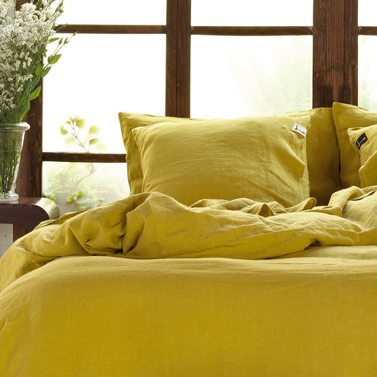 Juego completo lino MOSTAZA - dE.LENZO