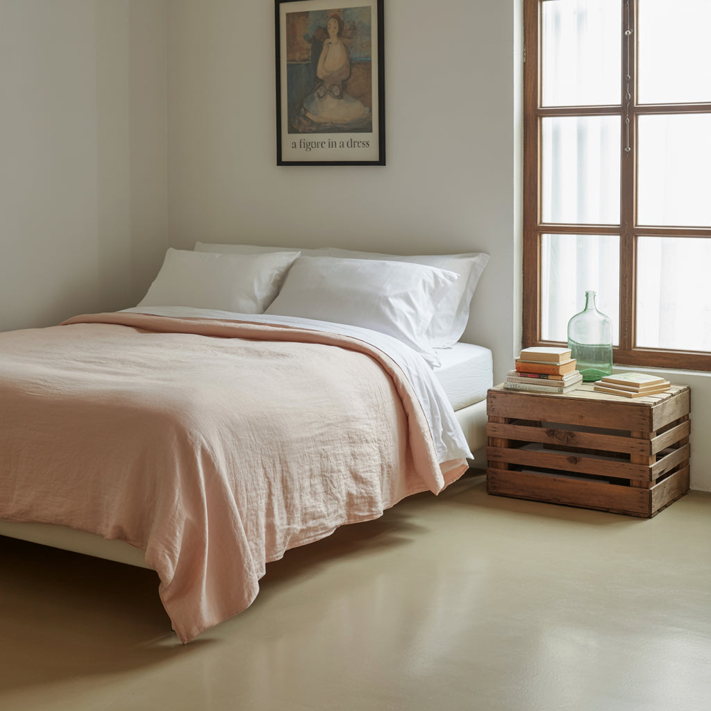 Juego de sábanas de lino ROSA-170gr/m2