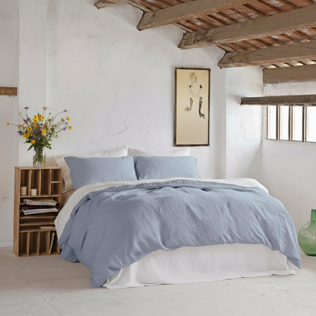 Juego completo lino reversible SKY BLUE&BLANCO-170gr/m2