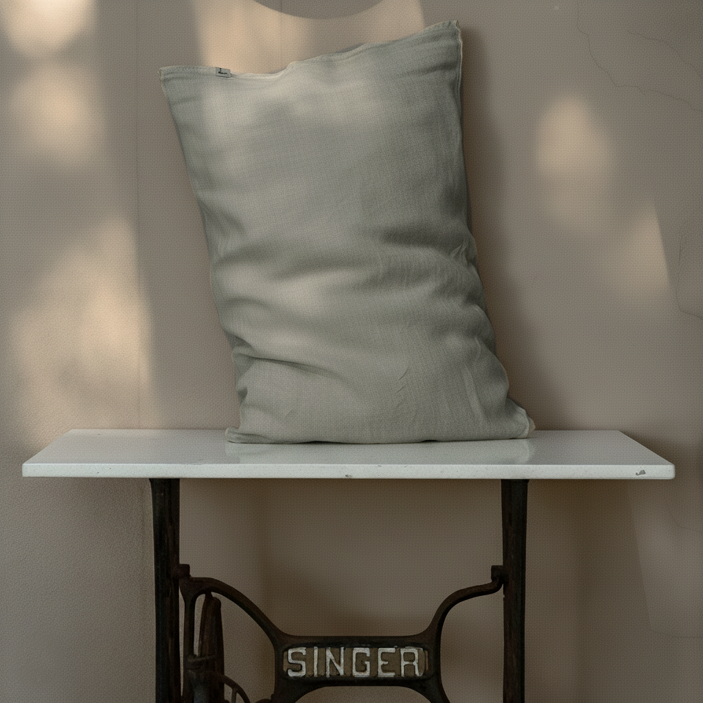 Fundas de almohada de lino de color piedra