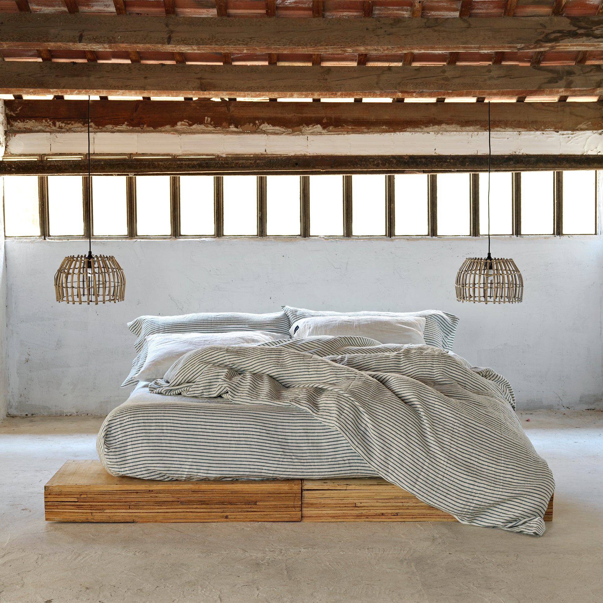 Juego completo lino MARINERO VERDE - dE.LENZO 