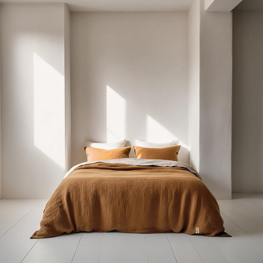 Juego completo lino reversible TEJA&BLANCO