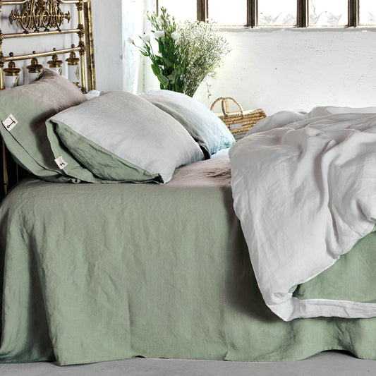 Fundas nórdicas lino VERDES&BLANCAS-170gr/m2