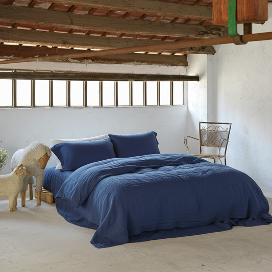 Sábana bajera color AZUL jean-170gr/m2