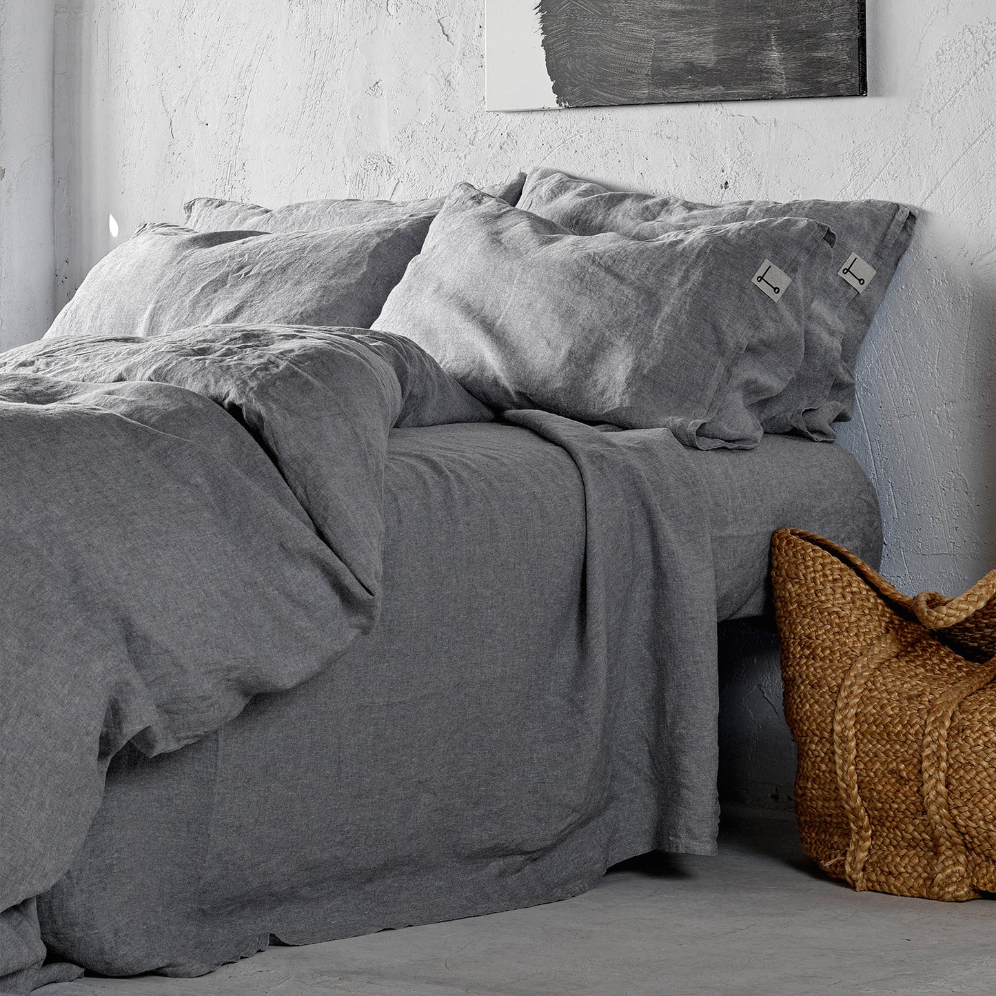 Juego completo lino NEGRO JASPEADO-180gr/m2