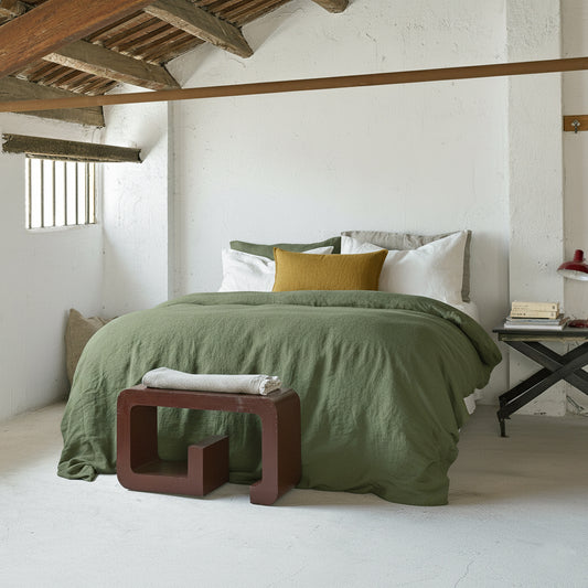 Funda nórdica lino VERDE HIERBA-170gr/m2
