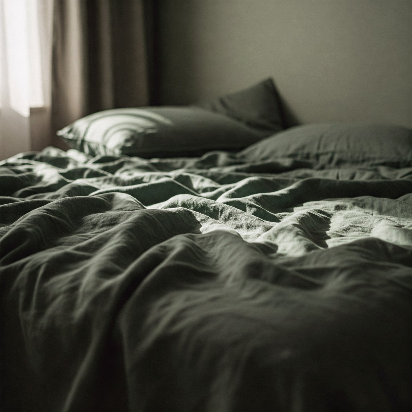 Juego de sábanas de lino CAPULET OLIVE-170gr/m2